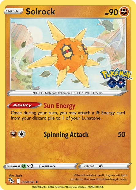 Solrock, Pokémon card PGO 039 — Pokémon GO set
