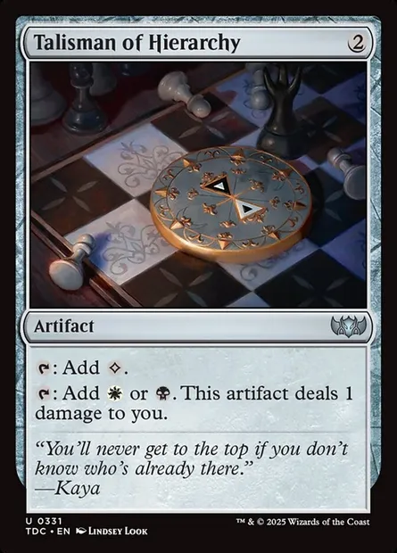 Talisman of Hierarchy, Magic card TDC 331 — Tarkir: Dragonstorm Commander set