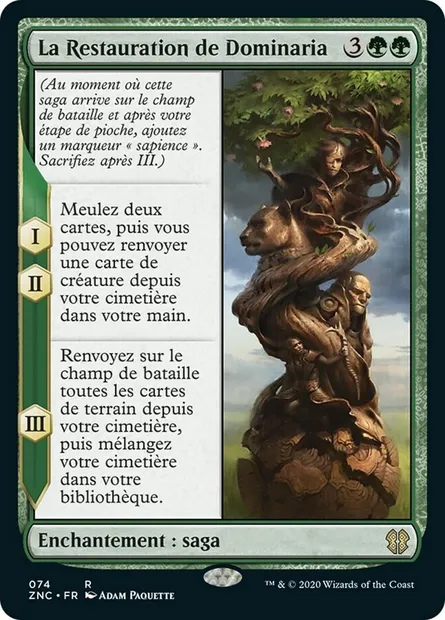 La Restauration de Dominaria, carte Magic ZNC 74 — extension Zendikar Rising Commander
