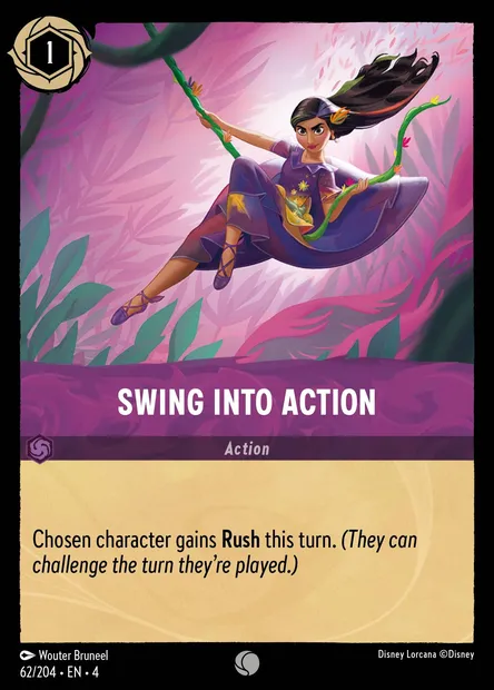 Swing into Action, Disney Lorcana card CH4-062 — Ursula's Return set