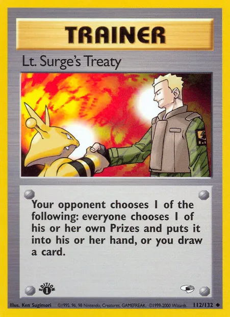 Lt. Surge's Treaty, carte Pokémon GH 112 — extension Gym Heroes