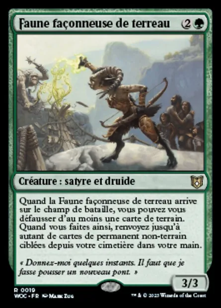 Faune façonneuse de terreau, carte Magic WOC 19 — extension Wilds of Eldraine Commander