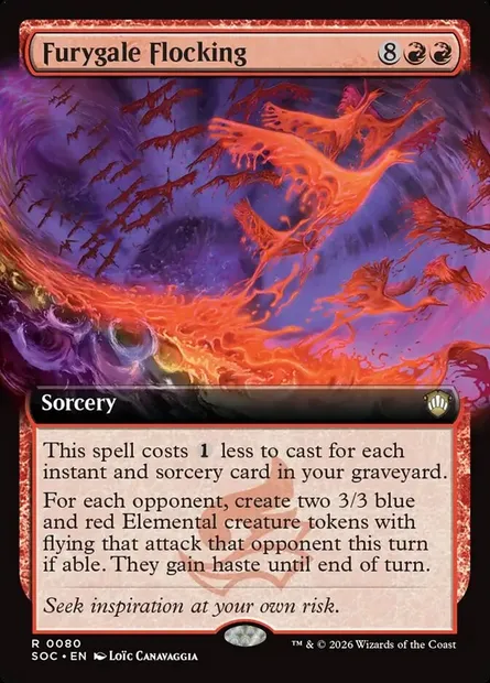 Furygale Flocking, Magic card SOC 80 — Secrets of Strixhaven Commander set