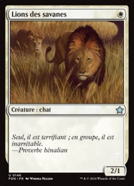 Lions des savanes, carte Magic FDN 146 — extension Foundations