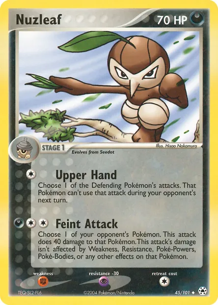 Nuzleaf, Pokémon card HL 45 — Hidden Legends set