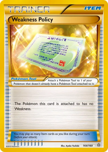 Weakness Policy, Pokémon card PRC 164 — Primal Clash set