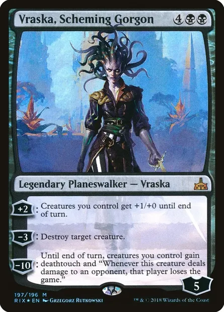 Vraska, Scheming Gorgon, Magic card RIX 197 — Rivals of Ixalan set