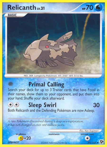 Relicanth, Pokémon card GE 51 — Great Encounters set