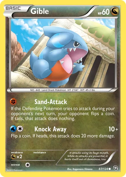 Gible, Pokémon card DRX 87 — Dragons Exalted set