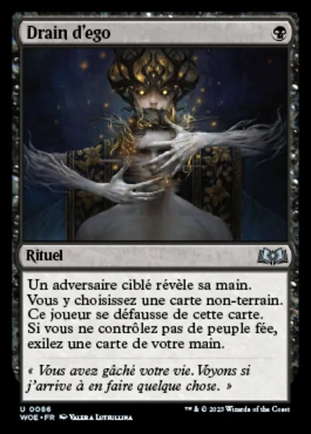 Drain d'ego, carte Magic WOE 86 — extension Wilds of Eldraine
