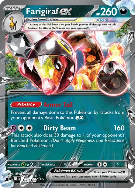 Farigiraf ex, Pokémon card TEF 108 — Temporal Forces set