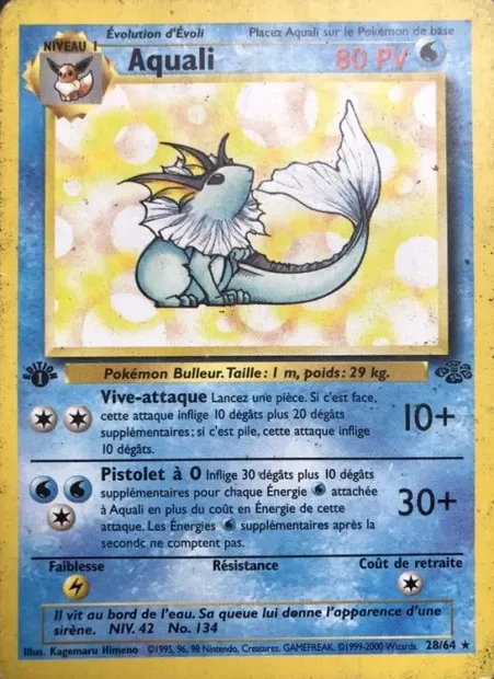 Aquali, carte Pokémon JU 28 — extension Jungle