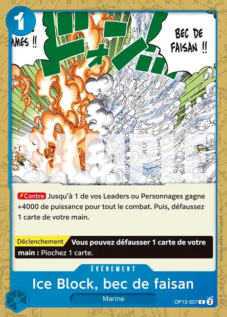Ice Block, bec de faisan, carte One Piece OP12-057 — extension L'HÉRITAGE DU MAÎTRE