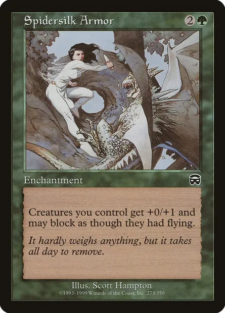 Spidersilk Armor, Magic card MMQ 273 — Mercadian Masques set