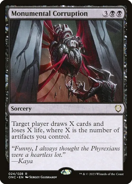 Monumental Corruption, Magic card ONC 24 — Phyrexia: All Will Be One Commander set