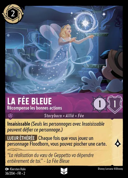 La Fée Bleue - Récompense les bonnes actions, carte Disney Lorcana CH2-036 — extension L'Ascension des Floodborn
