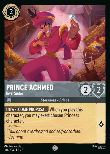 Prince Achmed - Rival Suitor, Disney Lorcana card CH8-184 — The Reign of Jafar set