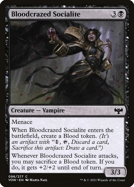 Bloodcrazed Socialite, Magic card VOW 96 — Innistrad: Crimson Vow set