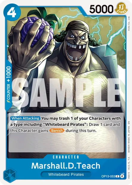 Marshall.D.Teach, One Piece card OP13-053 — CARRYING ON HIS WILL set