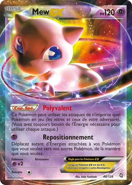 Mew-EX, carte Pokémon DRX 46 — extension Dragons Éxaltés