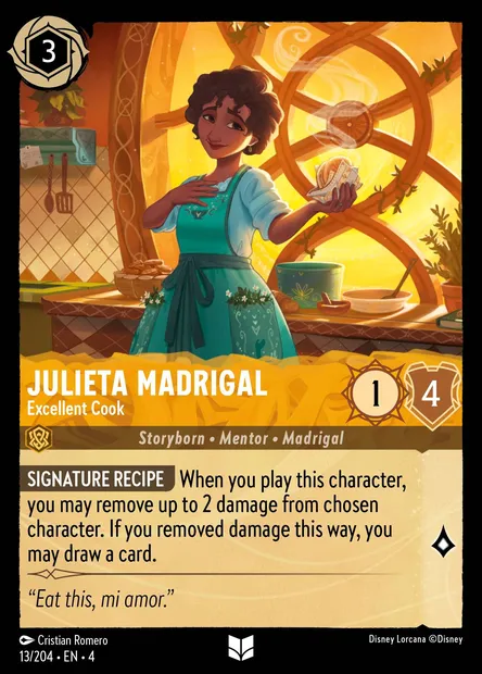 Julieta Madrigal - Excellent Cook, Disney Lorcana card CH4-013 — Ursula's Return set