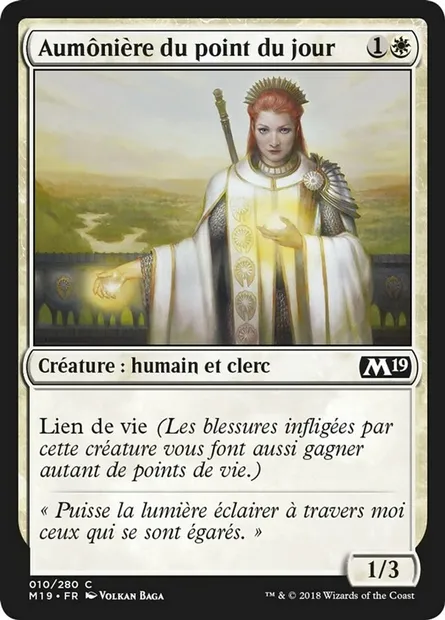 Aumônière du point du jour, carte Magic M19 10 — extension Core Set 2019
