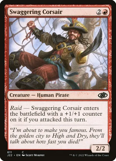 Swaggering Corsair, Magic card J22 611 — Jumpstart 2022 set