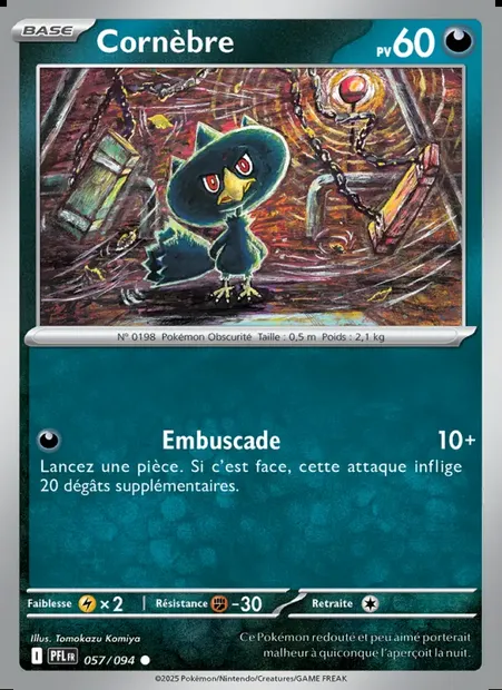 Cornèbre, carte Pokémon PFL 057 — extension Flammes Fantasmagoriques