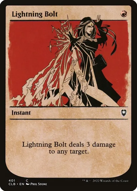 Lightning Bolt, Magic card CLB 401 — Commander Legends: Battle for Baldur's Gate set