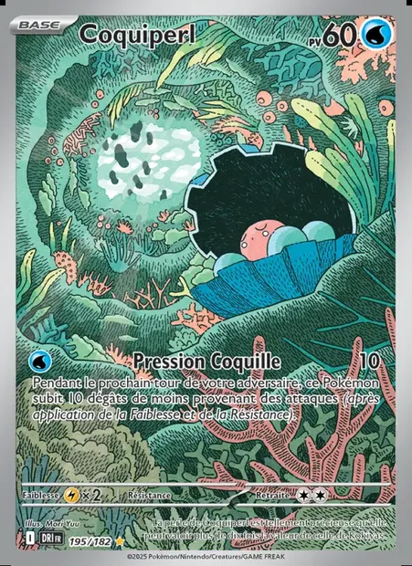 Coquiperl, carte Pokémon DRI 195 — extension Rivalités Destinées
