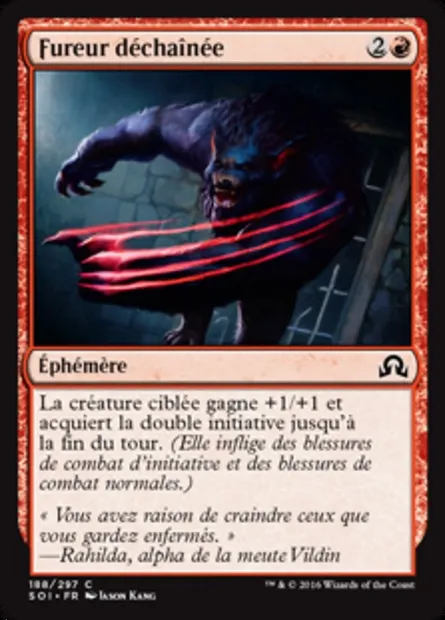 Fureur déchaînée, carte Magic SOI 188 — extension Ténèbres sur Innistrad