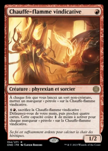 Chauffe-flamme vindicative, carte Magic ONE 154 — extension Tous Phyrexians