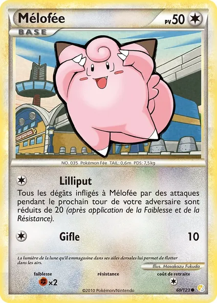 Mélofée, carte Pokémon HS 60 — extension HeartGold SoulSilver