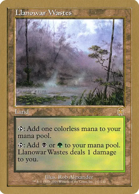 Llanowar Wastes, Magic card WC01 jt141 — World Championship Decks 2001 set