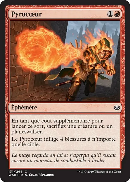Pyrocœur, carte Magic WAR 131 — extension La guerre des Planeswalkers