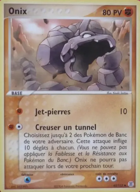 Onix, carte Pokémon RG 42 — extension EX Rouge Feu & Vert Feuille