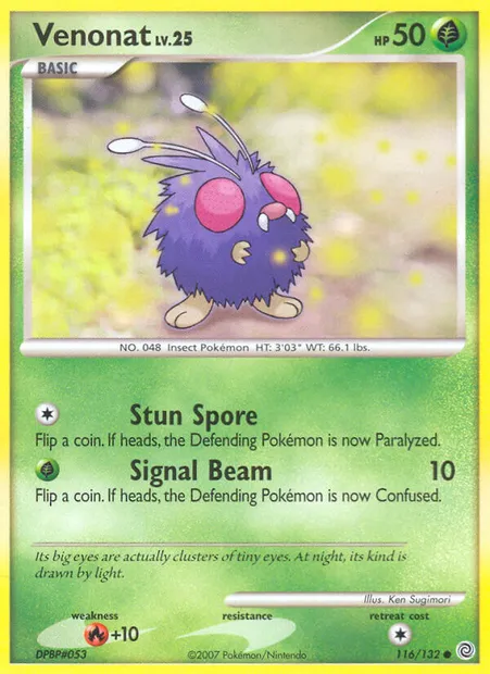 Venonat, Pokémon card SW 116 — Secret Wonders set