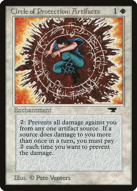 Cercle de protection : artefacts, carte Magic ATQ 4 — extension Antiquities