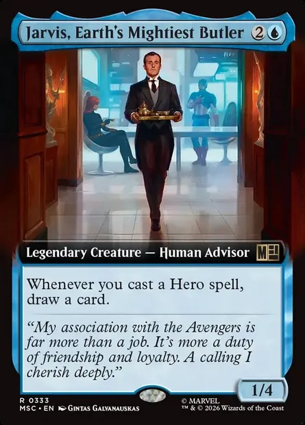 Jarvis, Earth's Mightiest Butler, Magic card MSC 333 — Marvel Super Heroes Commander set