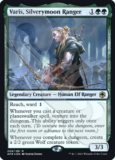 Varis, Silverymoon Ranger, Magic card PAFR 209a — Adventures in the Forgotten Realms Promos set