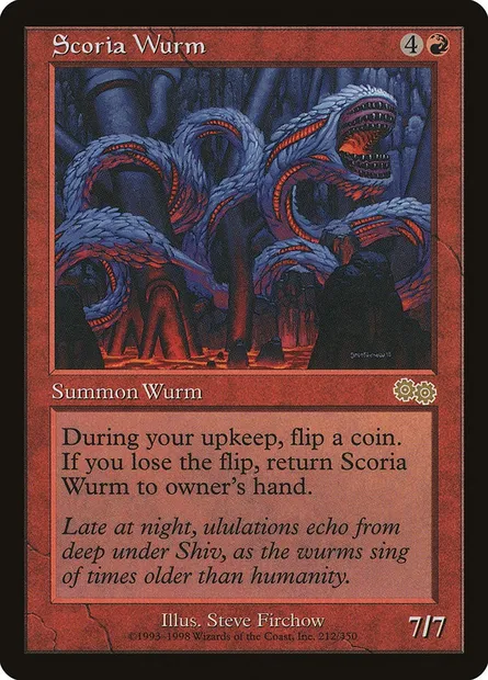 Scoria Wurm, Magic card USG 212 — Urza's Saga set