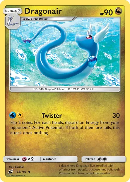 Dragonair, Pokémon card TEU 118 — Team Up set