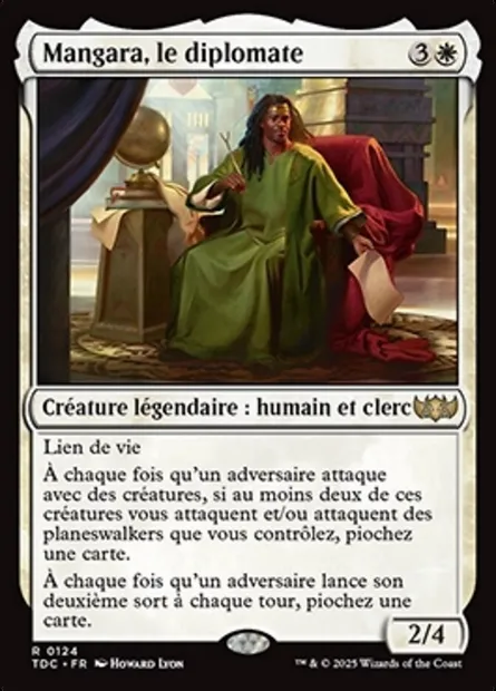 Mangara, le diplomate, carte Magic TDC 124 — extension Tarkir: Dragonstorm Commander