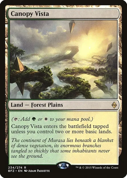 Canopy Vista, Magic card PBFZ 234p — Battle for Zendikar Promos set