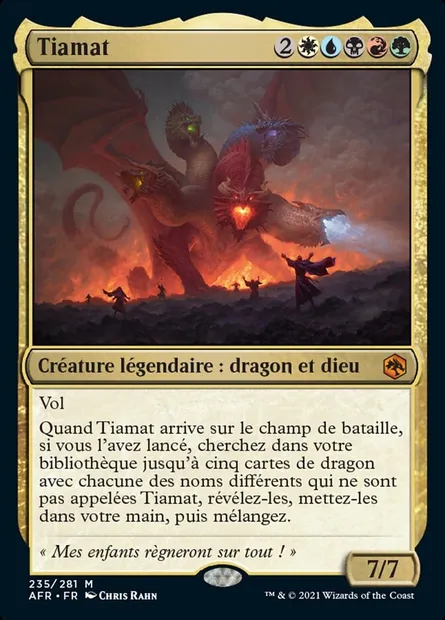 Tiamat, carte Magic AFR 235 — extension Forgotten Realms: Aventures dans les Royaumes Oubliés