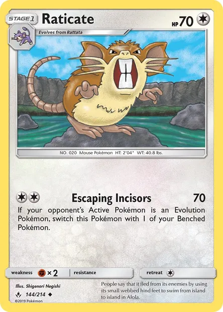 Raticate, Pokémon card UNB 144 — Unbroken Bonds set