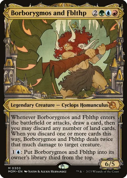 Borborygmos and Fblthp, Magic card MOM 303 — March of the Machine set