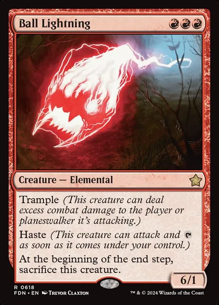 Ball Lightning, Magic card FDN 618 — Foundations set