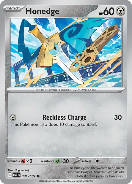 Honedge, Pokémon card PAR 131 — Paradox Rift set