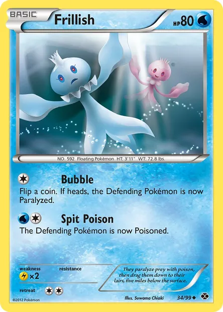 Frillish, Pokémon card NXD 34 — Next Destinies set